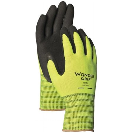 LFS GLOVE Large Green Wonder Grip High Visibility Latex Palm Gloves WG310HVL